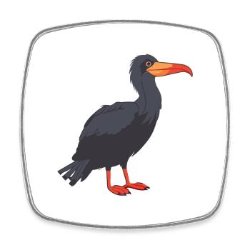 Frigatebird Cartoon Kawaii Aquarelle Illustration - Magnet carré - blanc - Devant