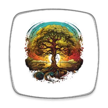 Tree of Life in the Sunset Nature Shirt - Square fridge magnet - white - Front