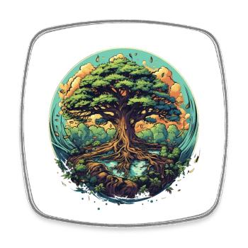 T-shirt Arbre de Vie aux Racines Fortes - Magnet carré - blanc - Devant