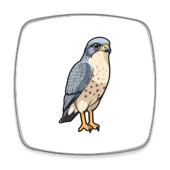 Falcon Cartoon Kawaii Watercolor Illustration - Square fridge magnet - white - Front