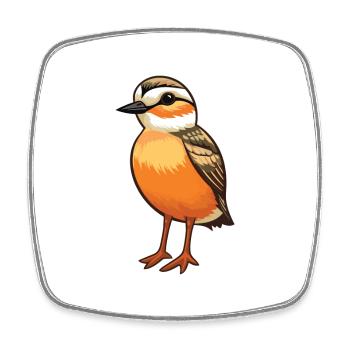 Dotterel Cartoon Kawaii Aquarelle Illustration - Magnet carré - blanc - Devant