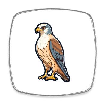 Falcon Cartoon Kawaii Watercolor Illustration - Square fridge magnet - white - Front