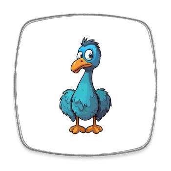 Dodo Bird Cartoon Kawaii Aquarelle Illustration - Magnet carré - blanc - Devant