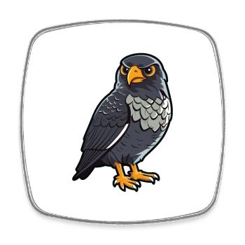Nighthawk Cartoon Kawaii Aquarelle Illustration - Magnet carré - blanc - Devant