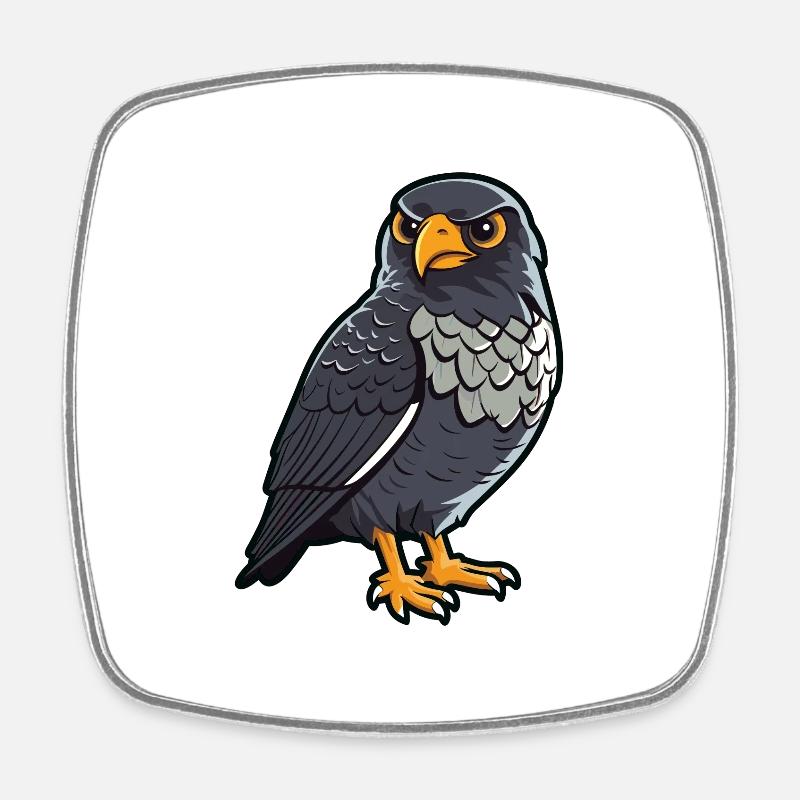 Nighthawk Cartoon Kawaii Aquarelle Illustration - Magnet carré - blanc