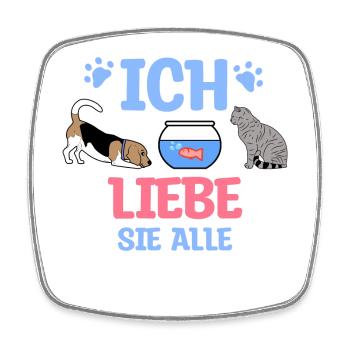 Haustiere Statement Hund Katze Maus Hase Fisch - Viereckiger Kühlschrankmagnet - Weiß - Vorne
