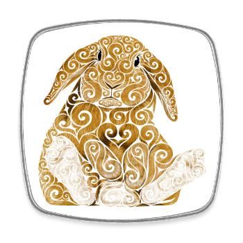 Swirly Lambkin - Square fridge magnet - white - Front