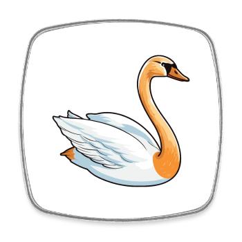 Schwan Cartoon Kawaii Aquarell Illustration - Viereckiger Kühlschrankmagnet - Weiß - Vorne