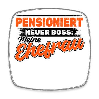 Rentner Ruhestand Statement Freizeit Senior - Viereckiger Kühlschrankmagnet - Weiß - Vorne