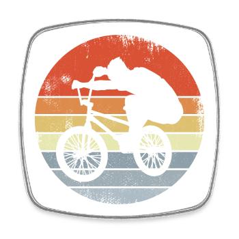 Vintage BMX rider - Square fridge magnet - white - Front