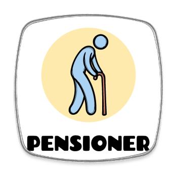 Pensionär Spruch Ruhestand Lebensabend Rente - Viereckiger Kühlschrankmagnet - Weiß - Vorne