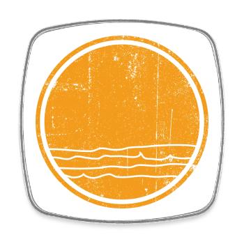 Sunset Tide Emblem - Square fridge magnet - white - Front