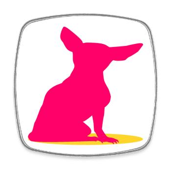 Chihuahua Dogs PINK - Square fridge magnet - white - Front