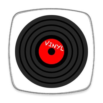 Schallplatte Vinylkreis Retro Red-Label - Viereckiger Kühlschrankmagnet - Weiß - Vorne
