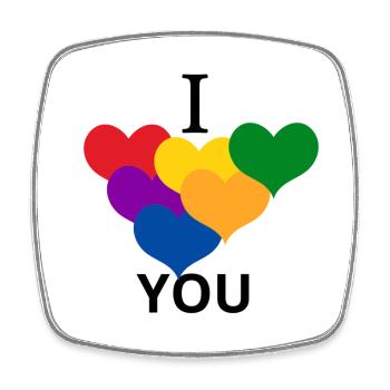 LOVE YOU 1 - Magnet carré - blanc - Devant