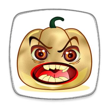 HALLOWEEN PUMPKIN FACE COSTUMES - Square fridge magnet - white - Front