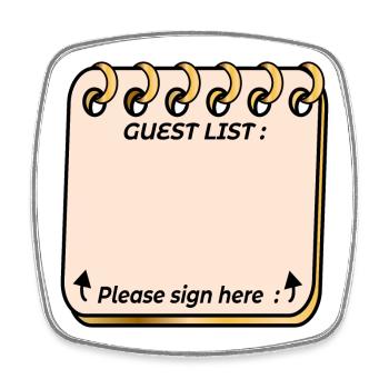 Guest List Party Celebration Memories - Square fridge magnet - white - Front