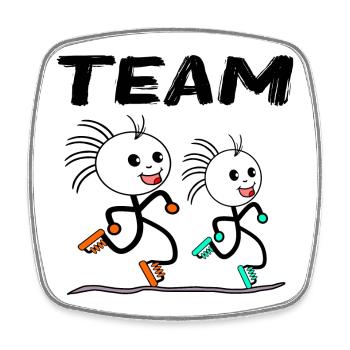 RUNNING TEAM KNITTING MAN RUNNING RUNNING GROUP - Square fridge magnet - white - Front