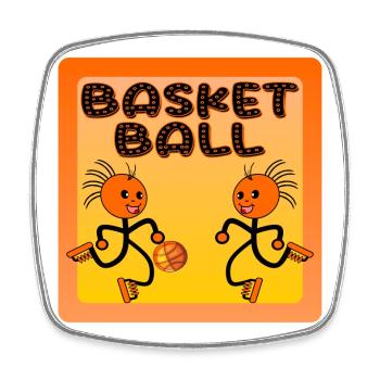 SPORT D’ÉQUIPE DE BASKETBALL FIGURINE - Magnet carré - blanc - Devant