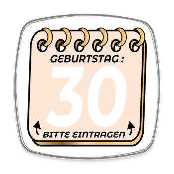 30. Geburtstag Dekoration - Gästeliste Erinnerung - Viereckiger Kühlschrankmagnet - Weiß - Vorne