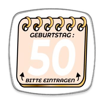 50. Geburtstag Dekoration - GÄSTEBUCH LISTE NAME - Viereckiger Kühlschrankmagnet - Weiß - Vorne
