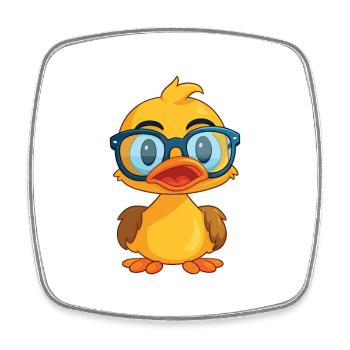 Ente mit Brille Karikatur Kawaii Illustration - Viereckiger Kühlschrankmagnet - Weiß - Vorne