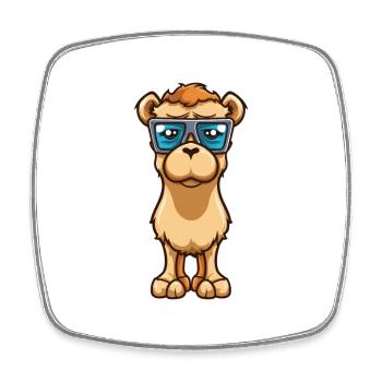 Kamel mit Brille Cartoon Kawaii Illustration - Viereckiger Kühlschrankmagnet - Weiß - Vorne