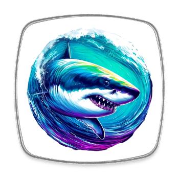 Shark - Square fridge magnet - white - Front
