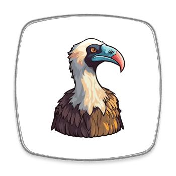 Illustration à l’aquarelle Kawaii Cartoon Vulture - Magnet carré - blanc - Devant