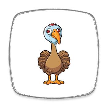 Turquie dessin animé Kawaii Illustration à l’aquarelle - Magnet carré - blanc - Devant