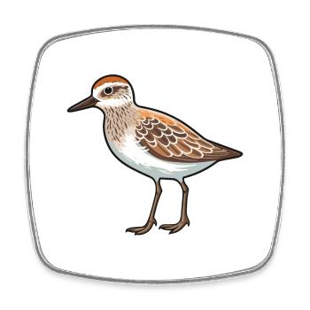 Sandpiper Cartoon Kawaii Aquarelle Illustration - Magnet carré - blanc - Devant