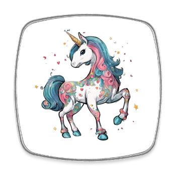 Licorne - Magnet carré - blanc - Devant