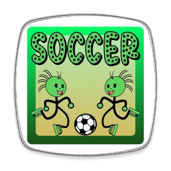 KINDER FUSSBALL SPORT ZEICHNUNG - Viereckiger Kühlschrankmagnet - Weiß - Vorne