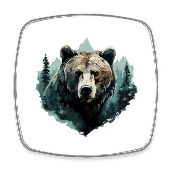 Bear, Forest, Nature, Mountain, Winter, Animal, Bears - Square fridge magnet - white - Front