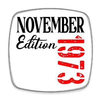 53rd birthday November 1973 - FIFTY-THREE - Square fridge magnet - white - Front