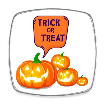Halloween, Pumpkin, Witch - Square fridge magnet - white - Front