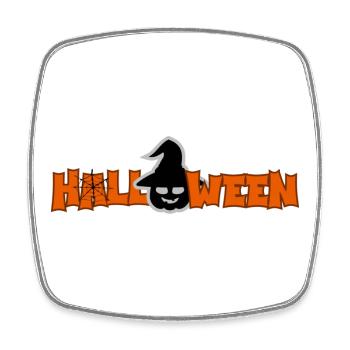Halloween Typography T Shirt - Square fridge magnet - white - Front