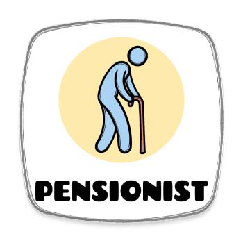 Pensionist Pension Statement Senior Ruhestand - Viereckiger Kühlschrankmagnet - Weiß - Vorne