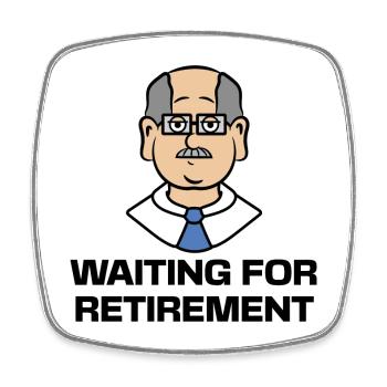 Senior Retiree Retirement Retiree Statement - Square fridge magnet - white - Front