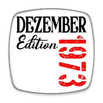 53. Geburtstag Dezember 1973 - Dreiundfünzig - Viereckiger Kühlschrankmagnet - Weiß - Vorne