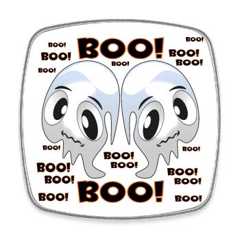 GHOSTS GHOSTS HALLOWEEN COSTUMES FOR COUPLES - Square fridge magnet - white - Front