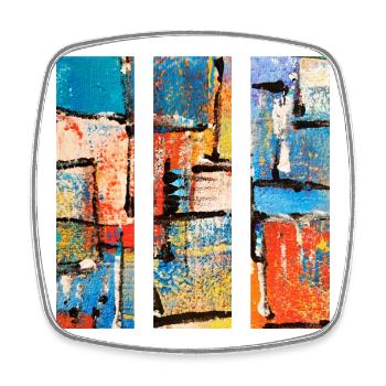 Design abstrait d’art urbain - Magnet carré - blanc - Devant