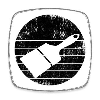 Painter Brushes - Square fridge magnet - white - Front