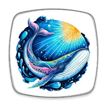 Baleine - Magnet carré - blanc - Devant