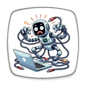 Robo-hackers - Magnet carré - blanc - Devant
