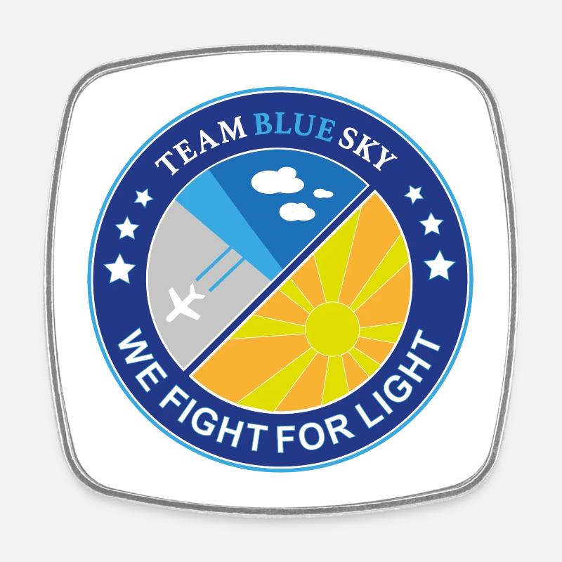 Sun Lover Badge Team Blue Sky Light Warrior Emblem - Square fridge magnet - white