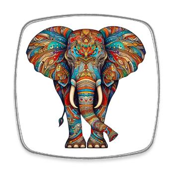Elefant - Viereckiger Kühlschrankmagnet - Weiß - Vorne