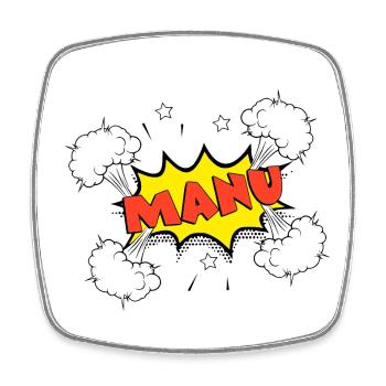 Manu - Square fridge magnet - white - Front