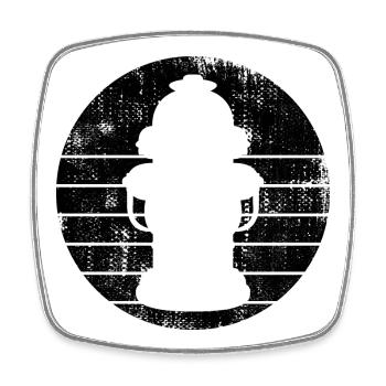 Feuerhydrant Skizze - Viereckiger Kühlschrankmagnet - Weiß - Vorne