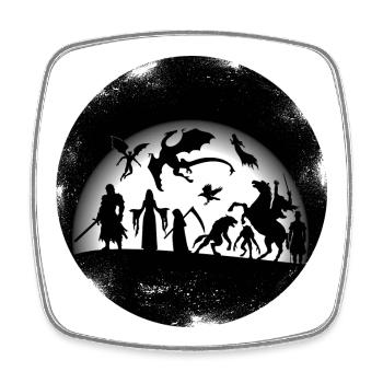 Halloween, gruselig schön - Viereckiger Kühlschrankmagnet - Weiß - Vorne